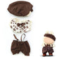 17cm Doll Clothes Labubu Clothes for 6.7inch(17cm) Dolls enhanced Doll Outfit with Hat and Accessories(Clothes Only)(Brown)
