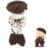 17cm Doll Clothes Labubu Clothes for 6.7inch(17cm) Dolls enhanced Doll Outfit with Hat and Accessories(Clothes Only)(Brown)