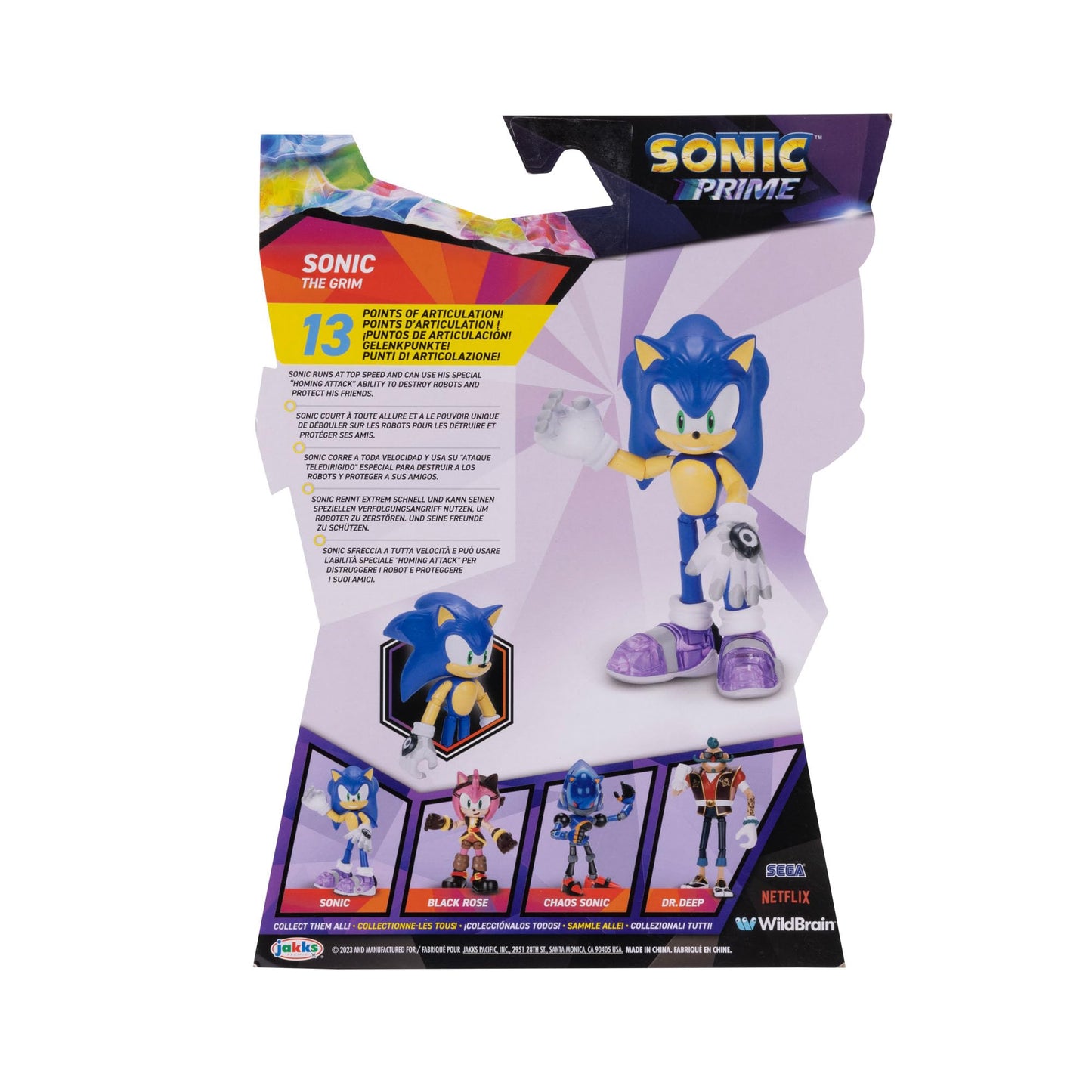 Sonic The Hedgehog 5-inch Action Figure - The Grim, 13 Points of Articulation, Blue, Model 422254, Ages 3+