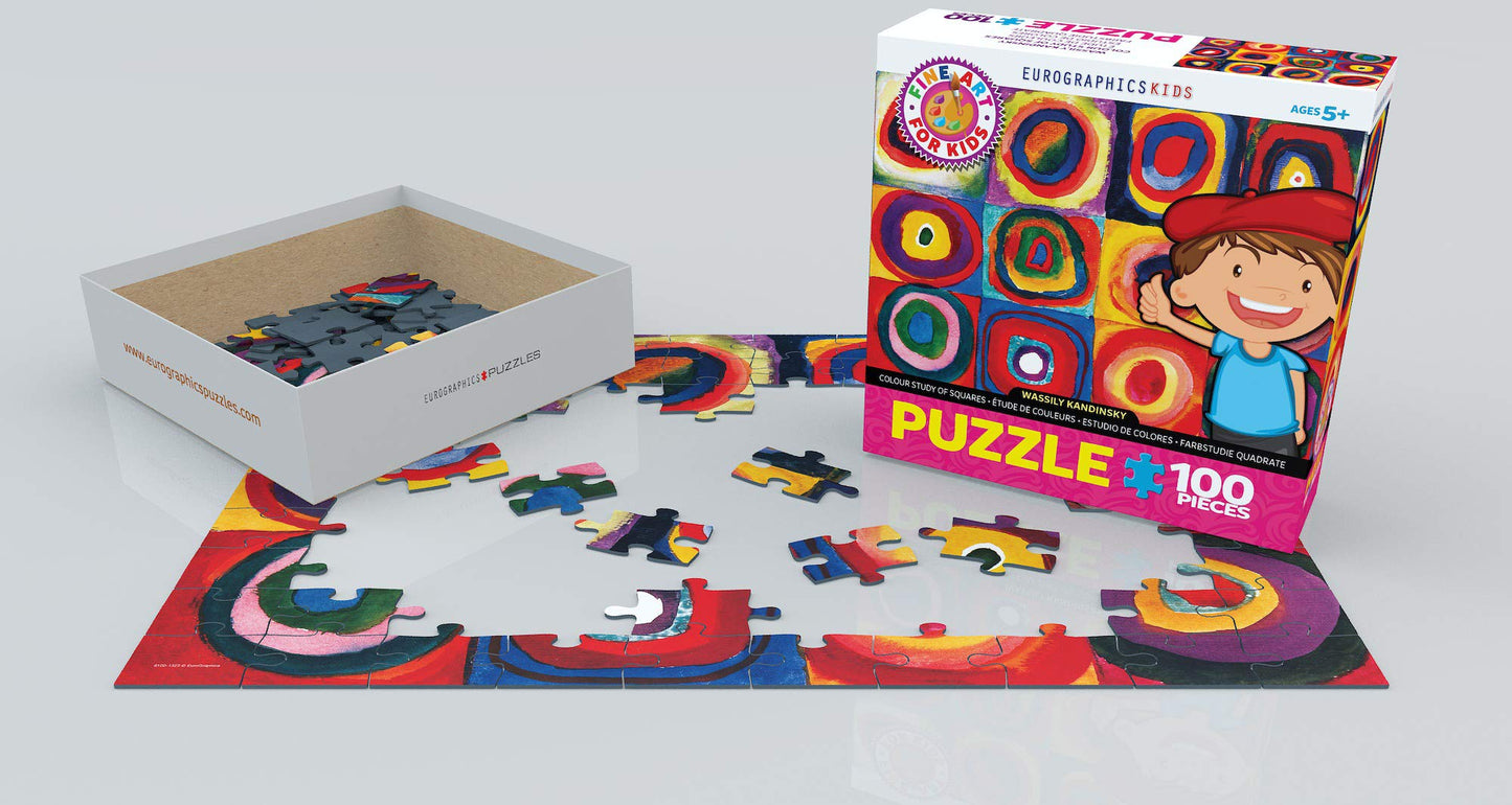 Eurographics Colour Study Of Squares By Wassily Kandinsky 100-Piece Puzzle, Multicolor