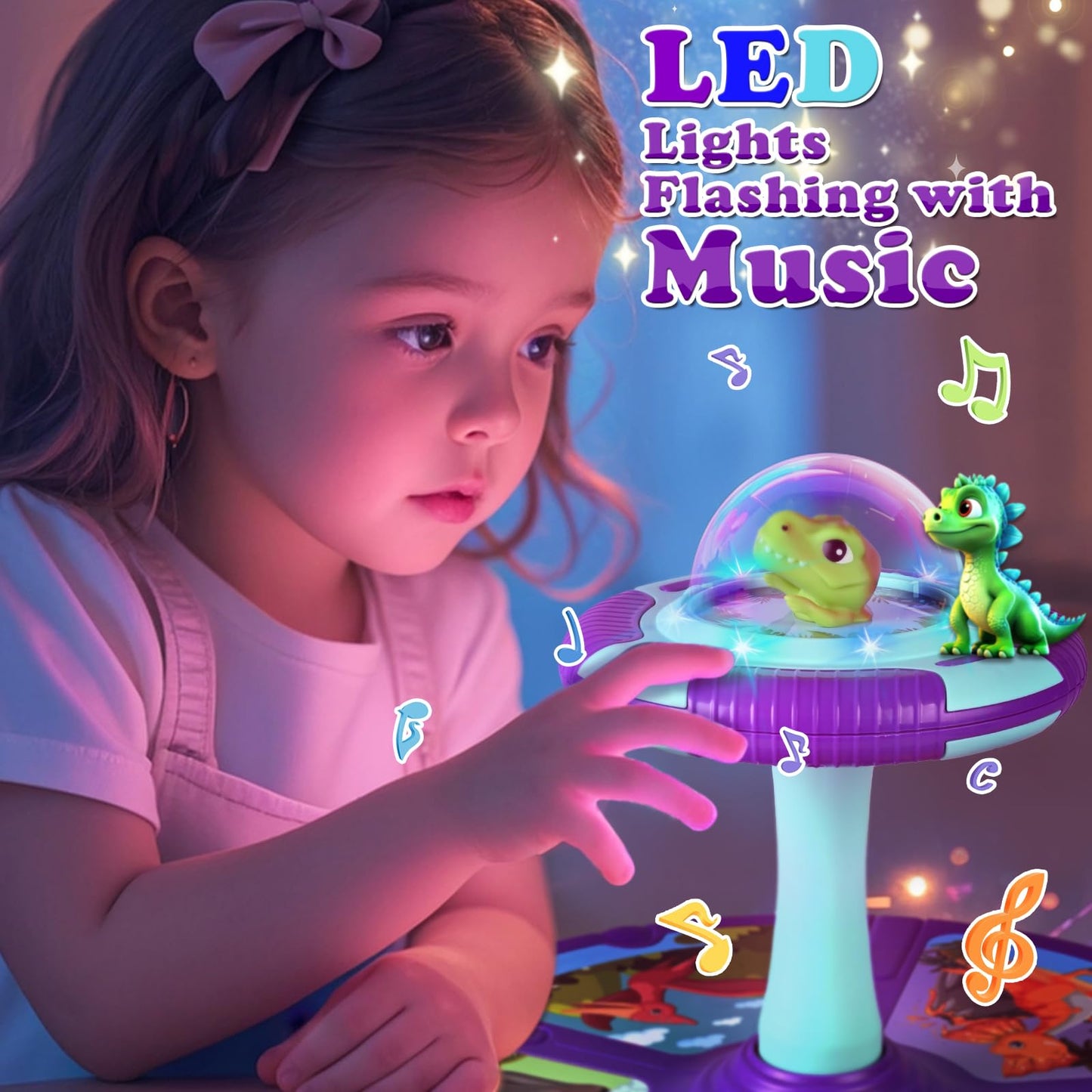 Retroaudio Dinosaur Sit And Spin Toy For Toddlers 1-3 3-5 360Spinning Toys Birthday Gift For Girls Boys, Sit N Spin Toys For Tod