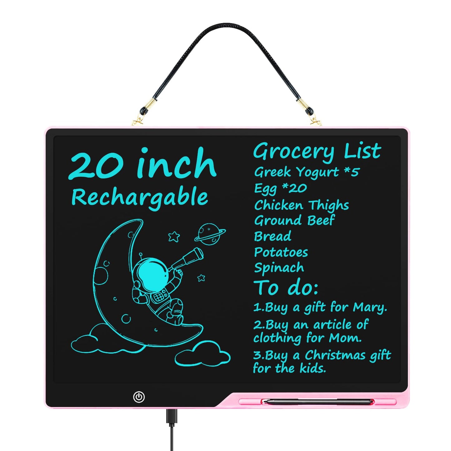 [Rechargeable] 20 Inch LCD Writing Tablet for Kids, Extra-Large Drawing Tablet for Adults, Educational & Learning Toys for Boys 
