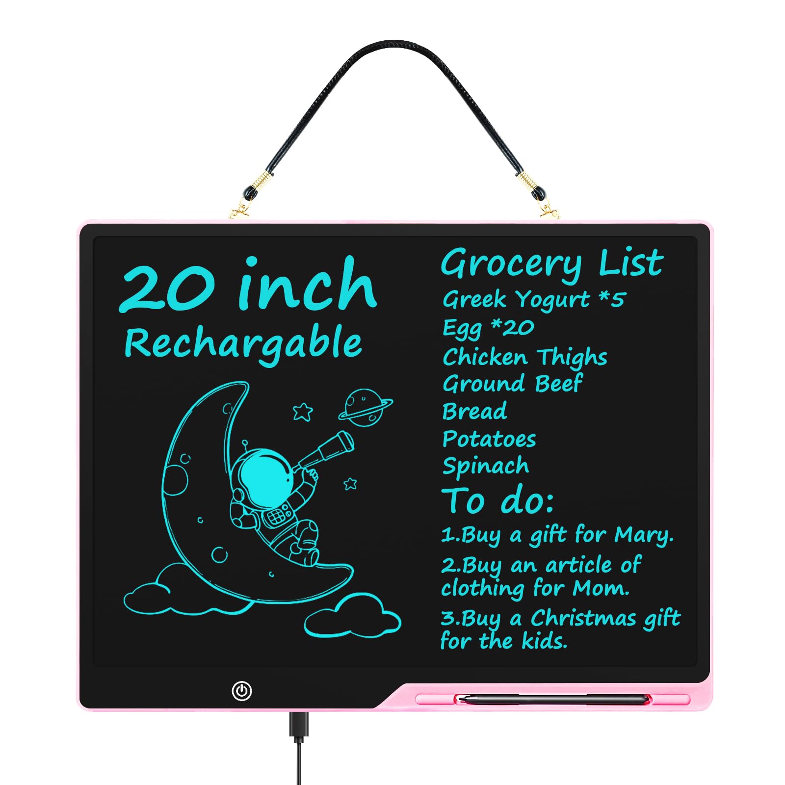 [Rechargeable] 20 Inch LCD Writing Tablet for Kids, Extra-Large Drawing Tablet for Adults, Educational & Learning Toys for Boys 