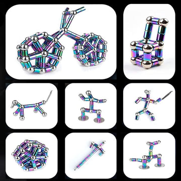 Fidget Pen Decompression Magnetic Metal Pen, Toy Pen Relieving Stress Build Various Of Shapes, Strato Pen Multifunctional Deform