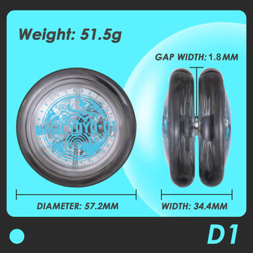 Looping D1 Responsive Yoyo For Kids Beginners, 2A Loop Starter Yoyo Easy To Play Basic String Tricks (Blue+Black)