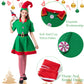 Muimray Christmas Elf Costume For Toddler Baby Boys Girls Santa Costume 4Pcs Set Cosplay Outfit Xmas Clothes Favors Gift (Girl,