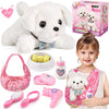 Golray Toy Dog for Kids Girls, Stuffed Dog with Heart Beat & Skeleton Transform, Sling Carrier & Toddler Girl Toy Kid Plush Pupp