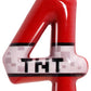 TNT Themed Birthday Candles for Boys Girls, Craft Pixels Cake Topper, Kids Themed Birthday Party Supplies (Number 4-Red)