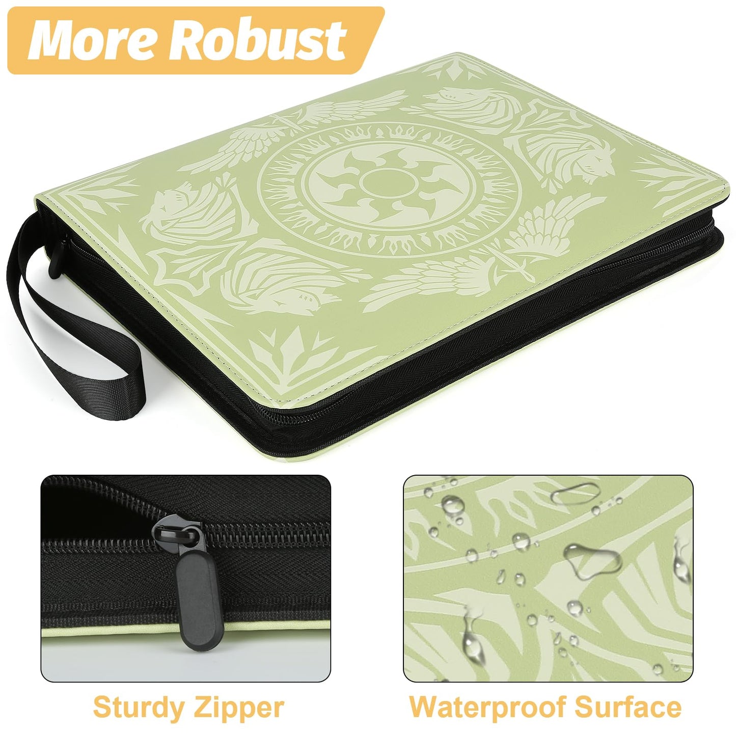 MTGPRO 9-Pocket Card Binder for MTG 720 Double Sided Pocket PU Trading Collection Binder enhanced Collector Card Album for MTG TCG Yugioh Game Cards (Yellow)