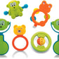 Storio Abs Baby Toys Rattles And Teethers Set For New Born Babies Toddler Infants & Children 5 PcsNon Toxic,Multicolor (Pack Of