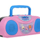 Sakar Peppa Pig Kids Karaoke Machine With Radio Ko1-03371 Compatible With Ipod And Mp3 Player, Am Fm Portable Radio, Includes Corded Microphone For Kids, Durable Handle, Red/Blue Design