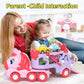 newcrave Toys for 1 2 3 Year Old Girl, 7-in-1 Unicorn Carrier Truck Toy for Girls, Toy Cars with Light & Music, Toddler Girl Toy