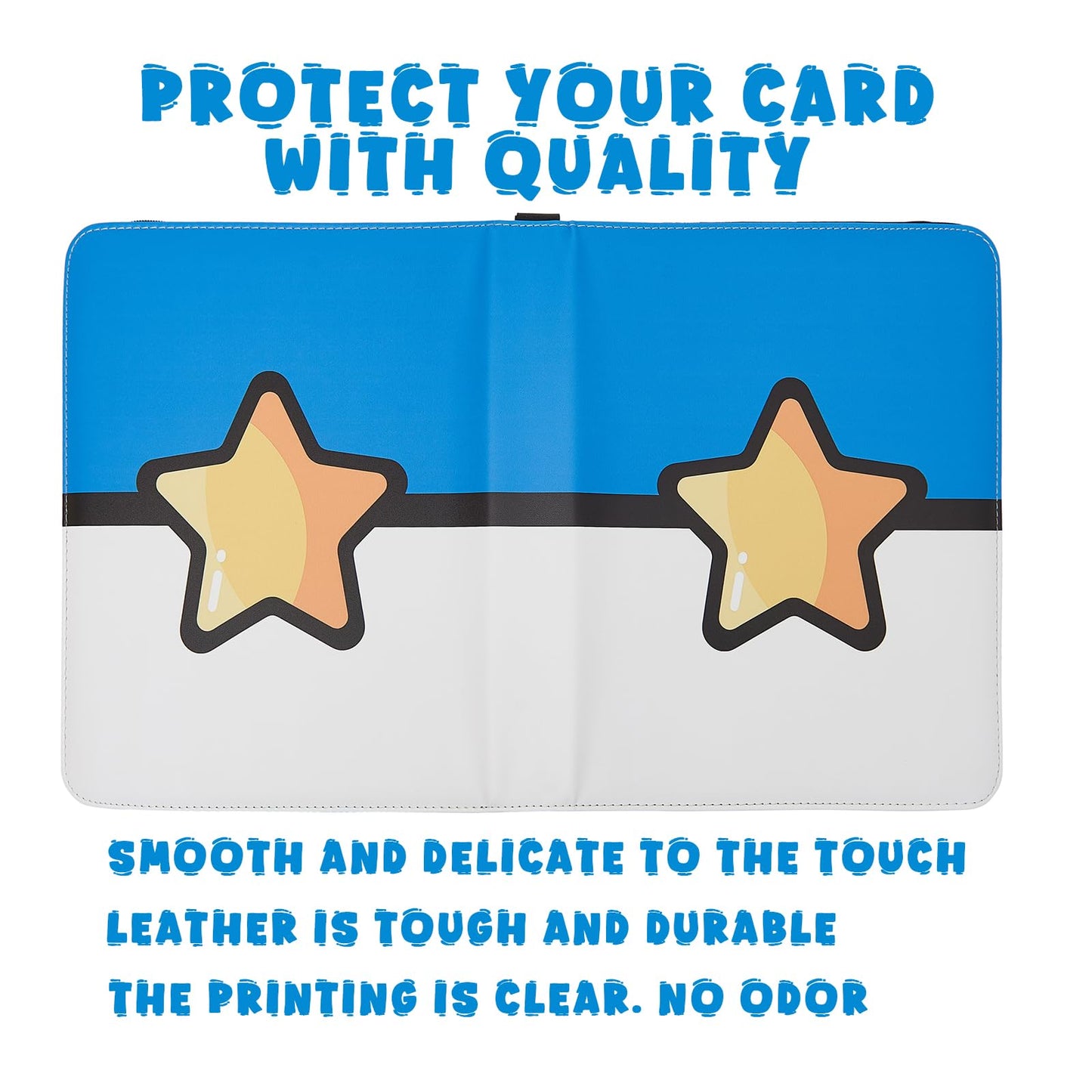 Trading Card Binder 9 Pocket Pages Top Loading 900 Card Storage 3 Ring Design With Zipper Boy's Gift (Blue  400 cards)