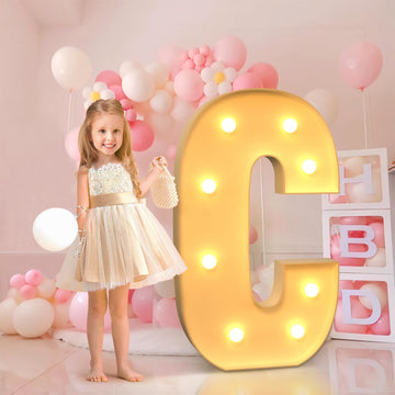 Imprsv 3Ft Marquee Light Up Letters C, Large Light Up Letters, Big Marquee Letters For Party Decorations Baby Shower Anniversary