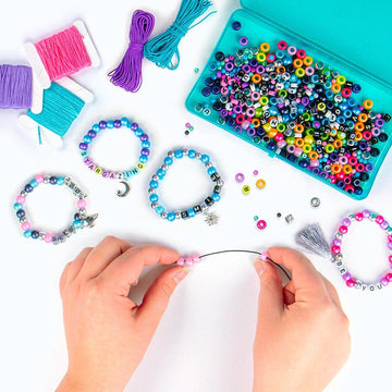 Fashion Angels Galaxy Bead Super Set Bracelet Making Activity Kit With Over 2,000 Beads And Organizer Keeper Case That Makes Over 50 Bracelets, Comes With Alphabet Beads, Pearlescent And Metallic Beads, Metal Charms, Inspiration Guide, Ages 8 And Up