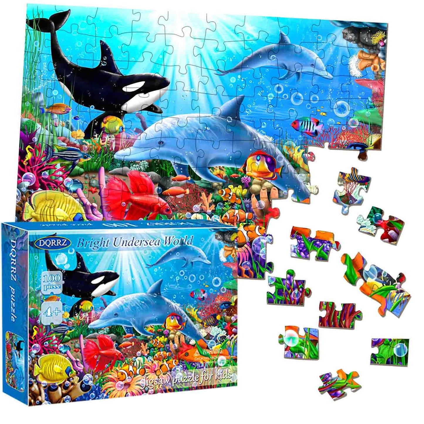 Puzzles For Kids Ages 4-8 - Bright Undersea World - 100 Piece Jigsaw Puzzles For Kids Ages 3-5 6-8 8-10 Year Old - Colorful Chil