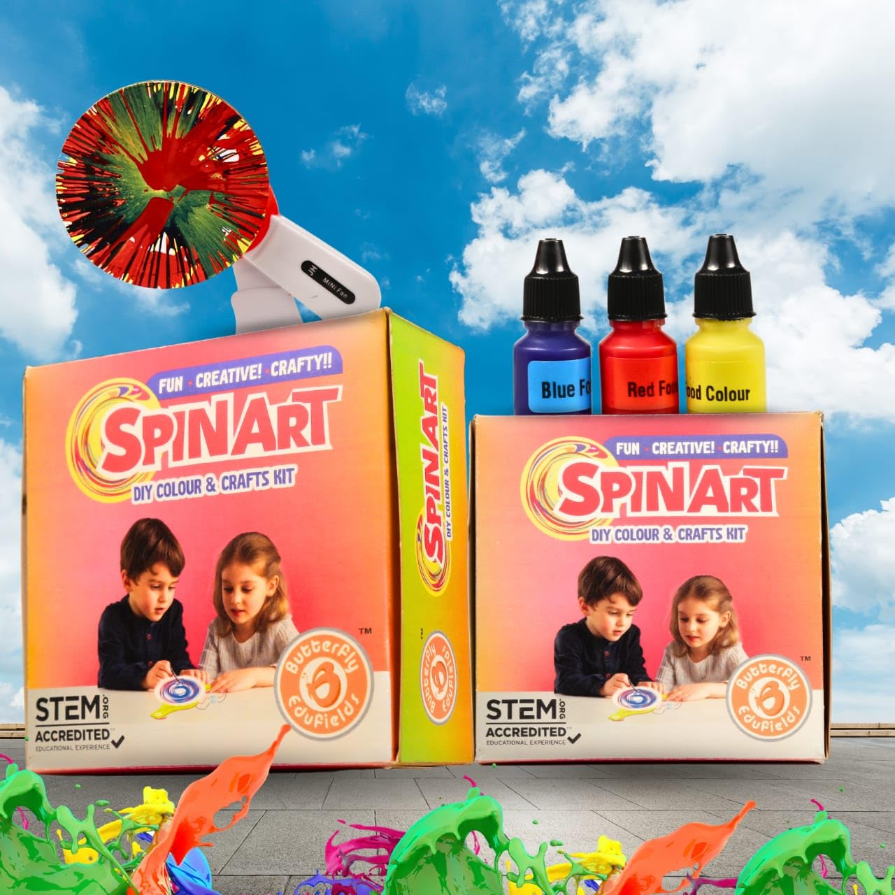 Butterfly EduFields Spin Art & Craft Kit for Kids | Educational Birthday Gift for 3+ 4 5 6 7 Year Old Boys and Girls| DIY Painti