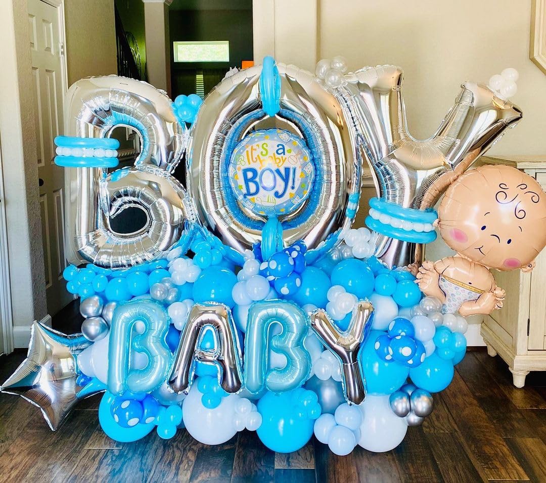 Bezente Blue Balloons Latex Party Balloons - 150 Pack 5 Inch Matte Small Light Blue Helium Balloons For Birthday Wedding Baby Sh
