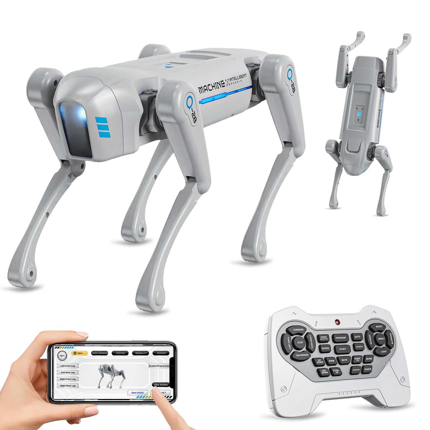 cxjoigxi Smart Robot Dog for Kids, Interactive STEM Robot Pet with Voice & Remote Control, App Programming, 30+ Actions, Bionic 