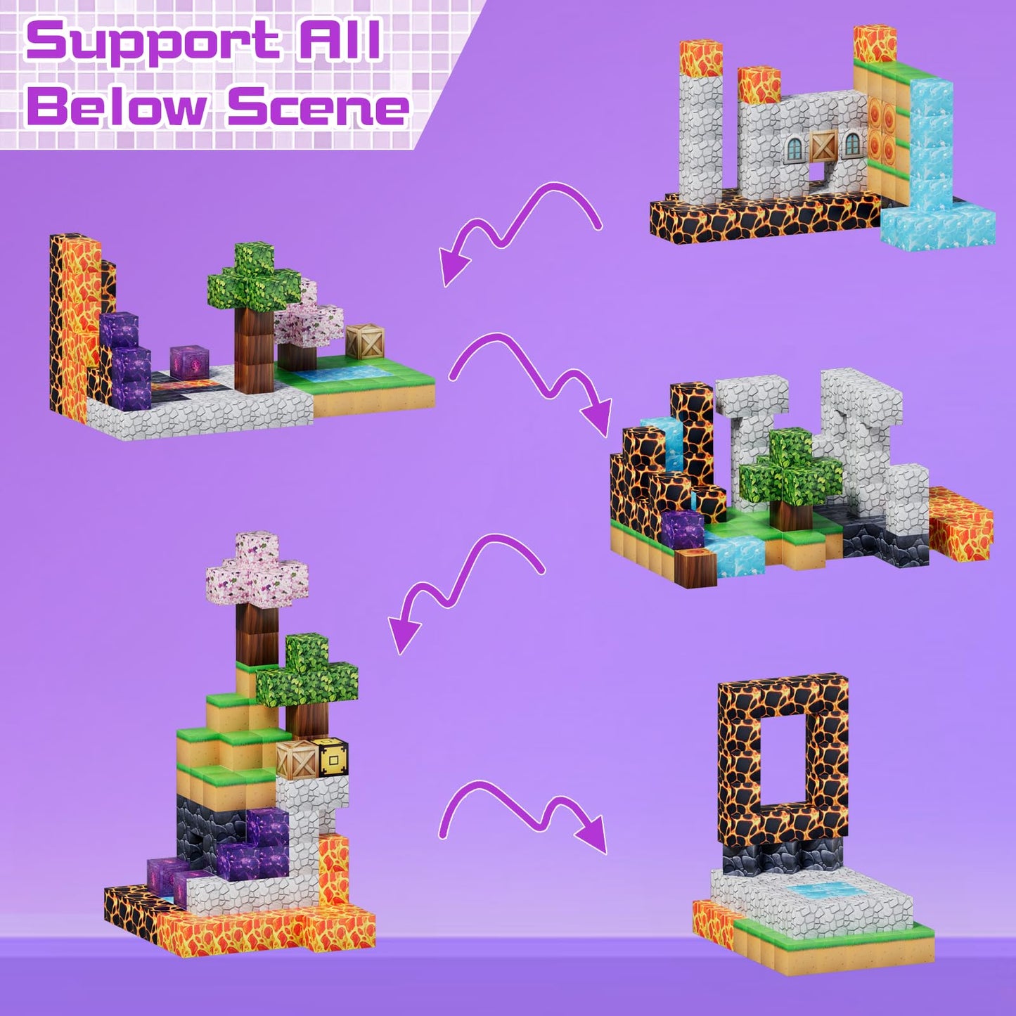 shozaar Magnetic Blocks-120 PCS Large Magnetic Building Blocks Toy for Age 3+ STEM Montessori Sensory Toys for Kids Boys Girls 3 4 5 6 7 8 9 10  Kid's Gift for Birthday Easter Halloween