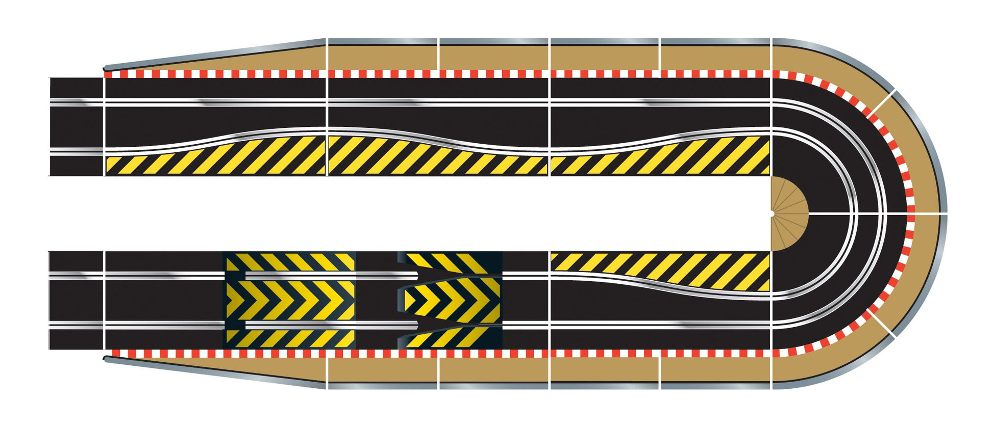 Scalextric C8514 Track Extension Pack Ultimate 1X Leap (Ramp Up And Ramp Down) Straight 2 Hairpin Curves 2X 1/4 Straight 4 Side Swipes