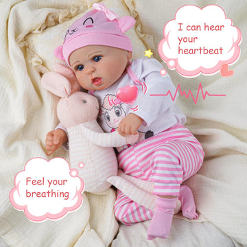 Babeside Reborn Baby Dolls With Voice Heartbeat And Breathing - Bailyn, 20 Inch Realistic Newborn Soft Baby Dolls With Toy Accessories Gift Set For Kids Age 3+