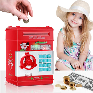 Foyucool Piggy Bank For Kids, Cash Coin Can Atm Bank With Music, Electronic Coin Money Bank Gifts Toy For Kids Boys Girls, Chris