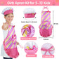 INNOCHEER Kids Baking and Cooking Set for Girls, 54PCS Chef Costume Set with Kids Apron, Chef Hat, All Real Cooking Tools and Ba