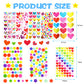 OSDUE Star Stickers for Kids, 1814 PCS 27 Sheets Assorted Coloured Shaped Mini Teacher Reward Sticky Scrapbook Stars for Arts Cr