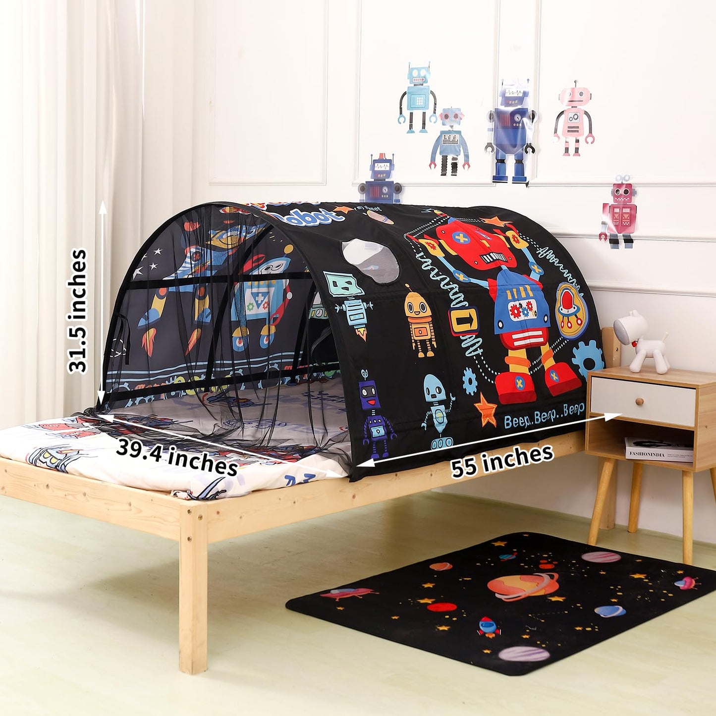 Crawlbo Kids Bed Tent Twin Beds - Zoos And Cars Wonder Play Tents Boys Girls Ventilated Indoor Play Tent Children Promotes Indep