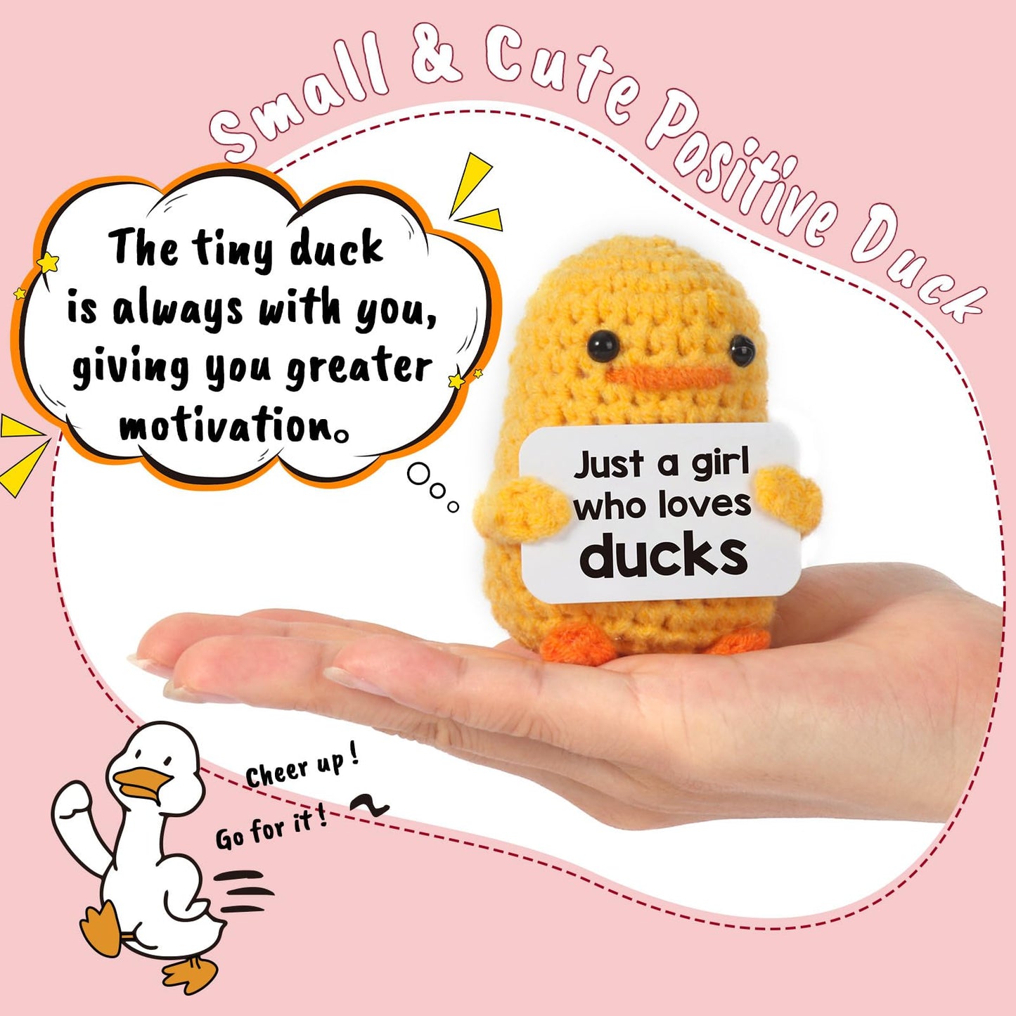 Mbl Positive Duck For Girl Gifts - Funny Handmade Emotional Uplifting Support Inspirational Knitted Duck Animal Stuff For Women