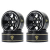 TREAL SCX24 Wheels 1.0'' Beadlock Wheels (4P) Scale-Look Concave Six Spoke Rim Crawler Wheels for Axial SCX24 -Type D (Black)