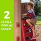 Step2 Naturally Playful Adventure Lodge Play Center With Glider, Kids Outdoor Playset, Two Tier Backyard Playground Set, Slide, Swings, Outside Jungle Gym, For Children 3-8 Years Old