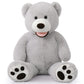 Morismos Giant Teddy Bear With Big Footprints Big Teddy Bear Plush Stuffed Animals (Gray, 39 Inches)