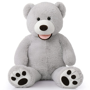 Morismos Giant Teddy Bear With Big Footprints Big Teddy Bear Plush Stuffed Animals (Gray, 39 Inches)