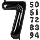 7 Balloon, Black Number Balloon 40 Inch, Black Party Decorations, 7Th Balloon Number, Black Seven Birthday Decorations, Number 7