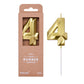 PHD CAKE 2.76 Inch Diamond Gold 4 Number Birthday Candles, Gold Number Candles, Cake Number Candles, Party Celebration