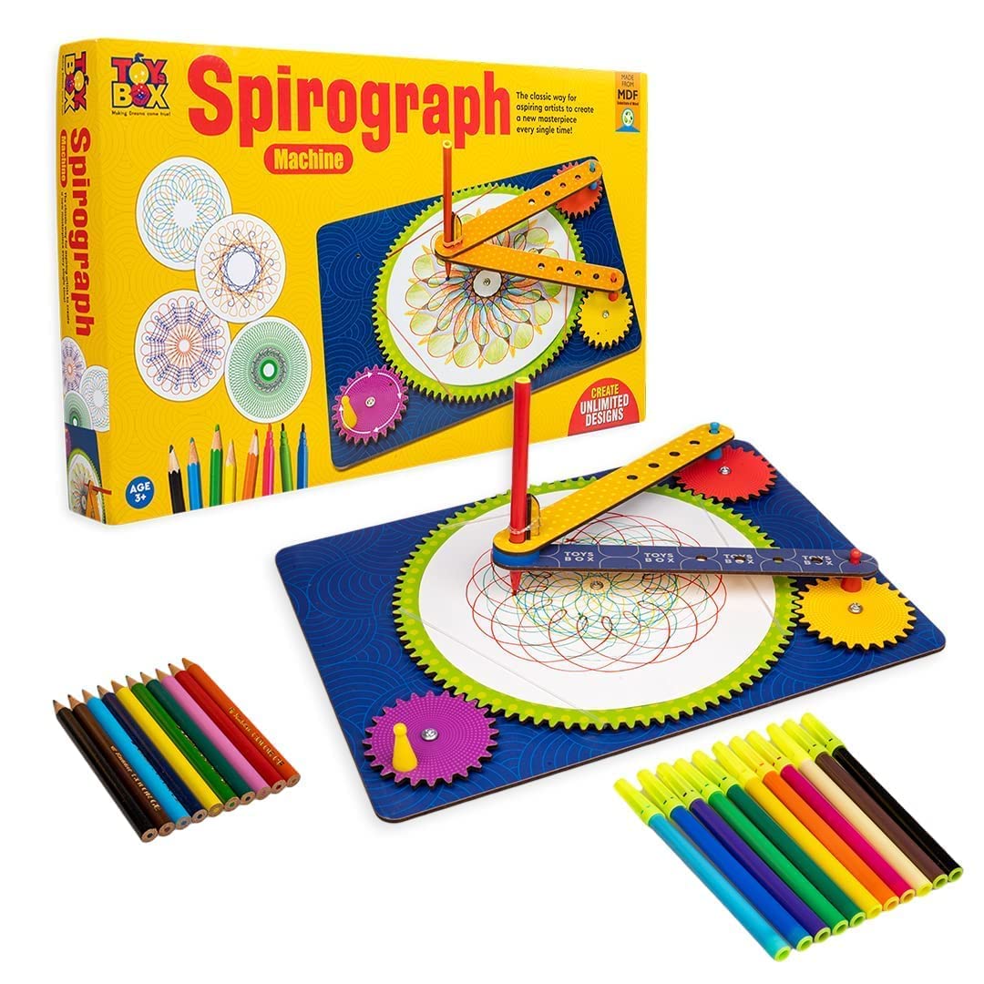 Gemcza Upgrade Spirograph Machine Machine A Fun Drawing Tool Art & Craft Diy Kit For Kids Science Project Creative Designer Spir