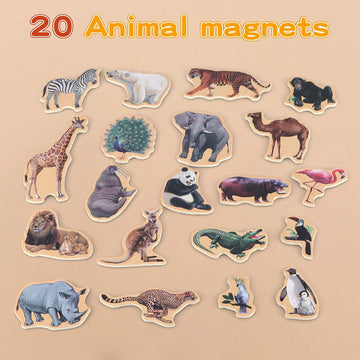 Steventoys Refrigerator Magnets for Kids Zoo Animals Fridge Magnets for Toddlers Kids Magnets Toys Toddler Learning Developmental Toys Magnetic Toys for Baby Kids Wooden Animal Magnets