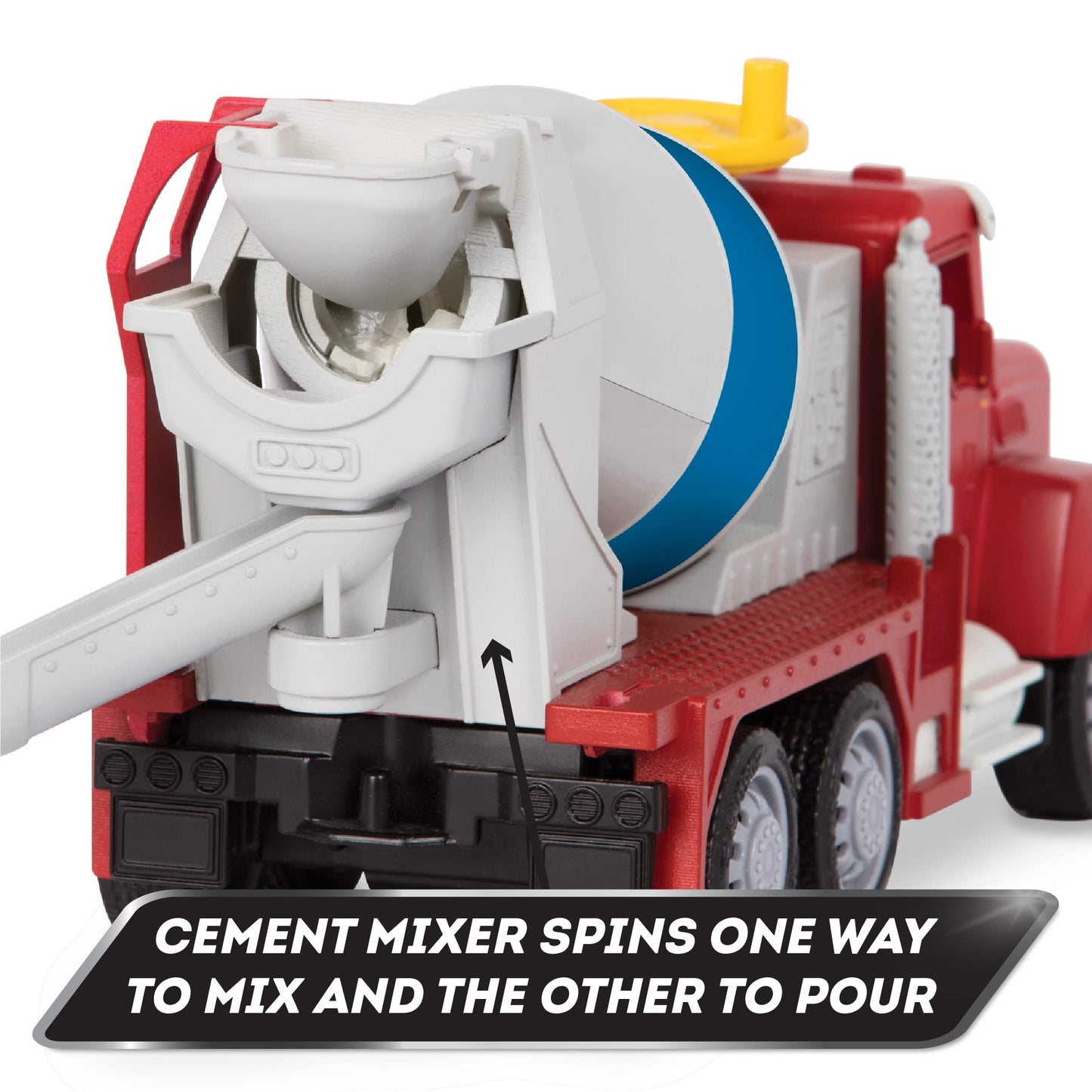 Driven by Battat Toy Cement Truck - Construction Vehicle with Lights & Sounds, Movable Parts - Multi - WH1014Z - 3 Years +