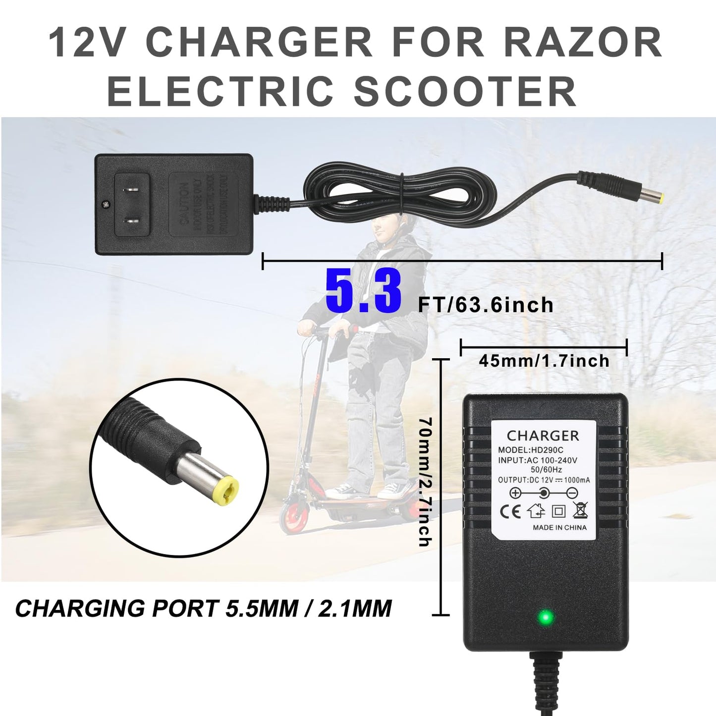 12V Charger for kidzone Bumper car,12v Battery Charger for Ride On Toys,cargador para carro el  ctrico de nio, Kids Bumper Car R