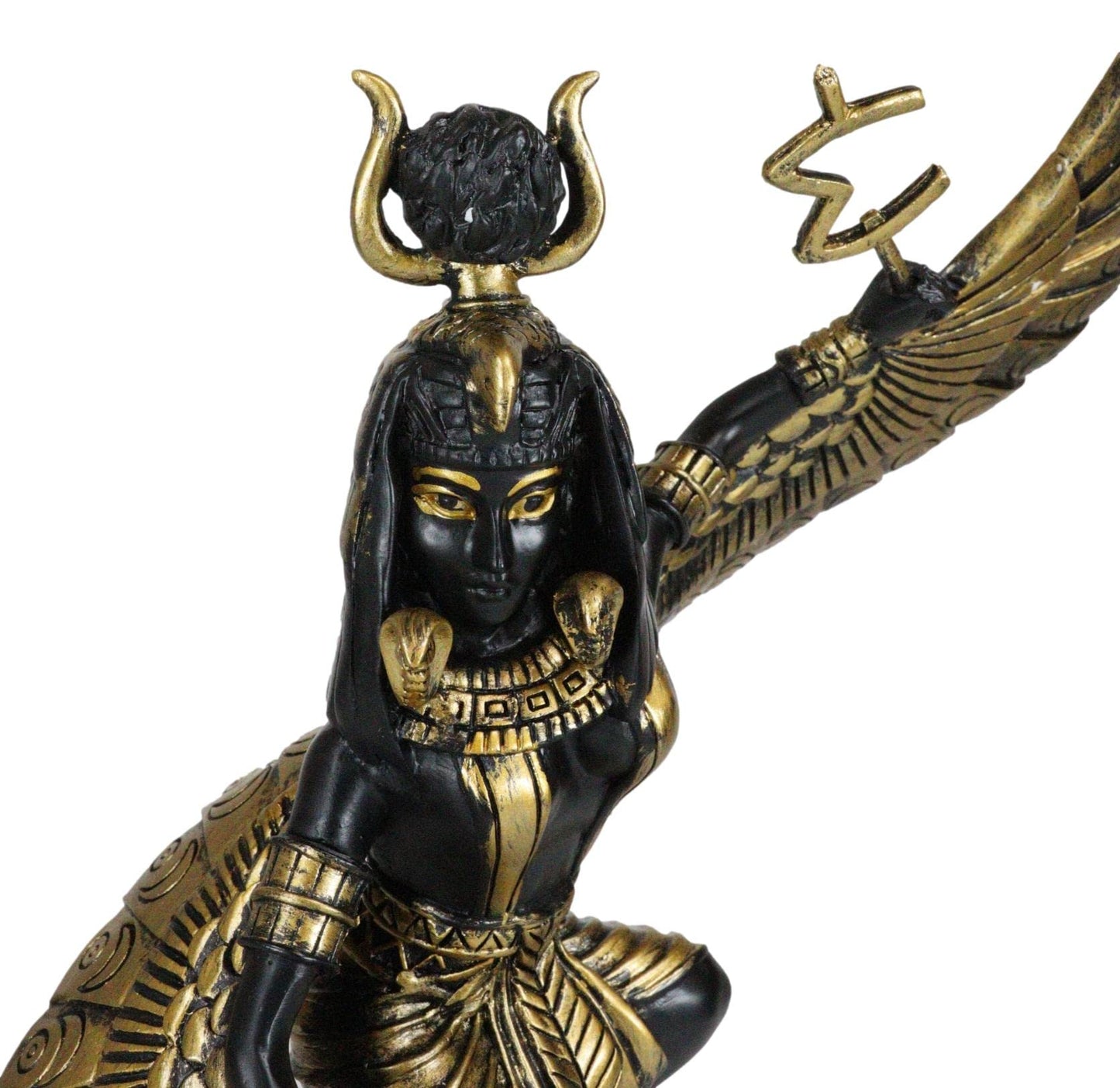 Ebros Gift Egyptian Goddess Of Motherhood And Magic Mother Isis Ra Holding Ankh With Open Wings Decorative Statue 9' H Gods And Goddesses Of Egypt Figurine