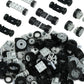 122Pcs Wheels And Axles Set, Car Parts Chassis Pieces Tires Building Blocks, Compatible With Classic Bricks Toys