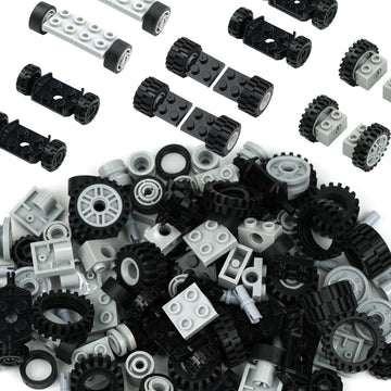 122Pcs Wheels And Axles Set, Car Parts Chassis Pieces Tires Building Blocks, Compatible With Classic Bricks Toys