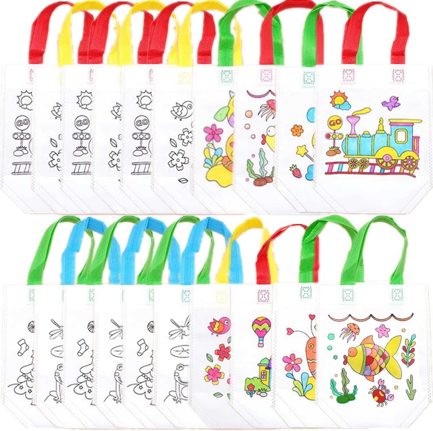 Toyshine Set Of 24 Birthday Popper Diy Reusable Bags Kids Party Bags, Gift Bag, Kids Party Favor Bags, Candy Treat Goody Bag, Ki