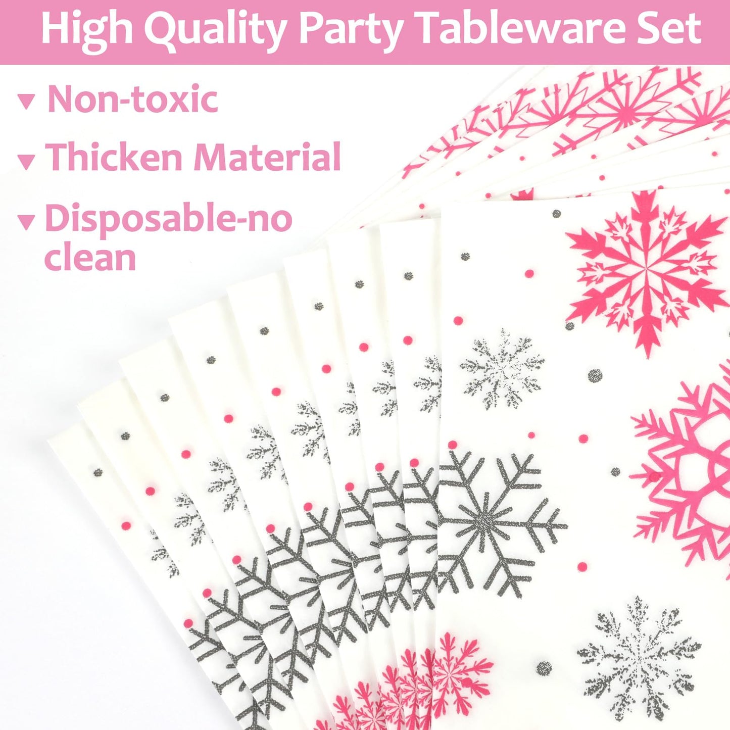 96Pcs A Little Snowflake Is On The Way Party Decorations Snowflake Its Cold Outside Plates Napkins Christmas Winter Wonderland G