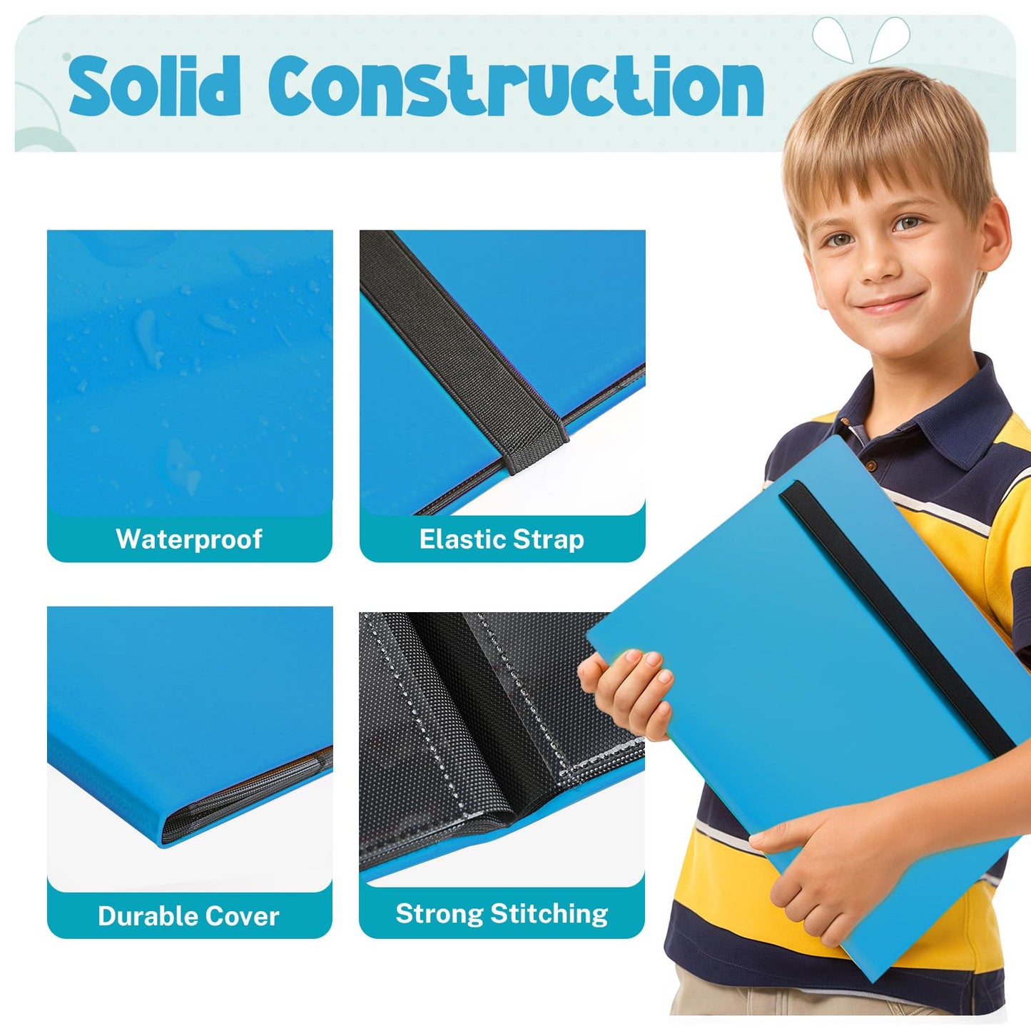 Card Binder  9 Pocket Trading Card Album Folder 20 Pages  360 Card Capacity Sports Card Binder  enhanced Card Binders Compatible with MTG  TCG  Baseball Cards (Mark Blue)