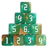 10 Pc D6 Dice 16Mm Acrylic Dice Set For Rpg Mtg Dnd Dice Table Games And Board Games (Green+Coffee)
