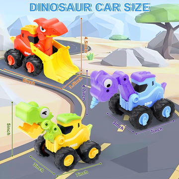 Amenon 3 Pcs Large Dino Hauler Trucks, Press & Go Construction Vehicles For Hunting Games, Dinosaur Toys Transport Carrier Cars
