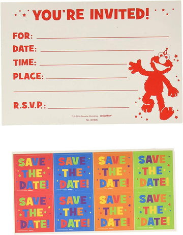 Amscan Sesame Street Elmo Turns One Postcard Invitation. 8ct, Multicolor, 4 1/4 x 6 1/4 (491835)